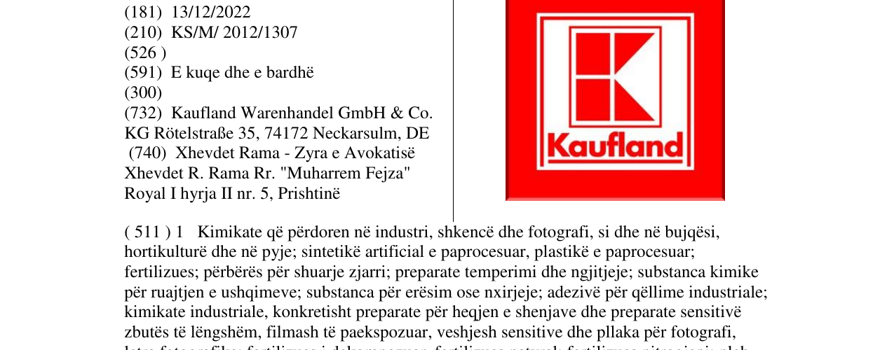 Zëri i markës Kaufland në buletin
