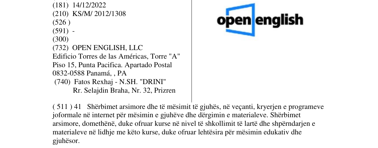 Zëri i markës open english në buletin
