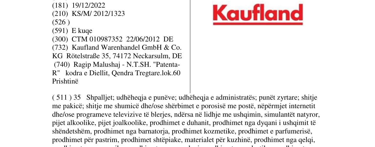 Zëri i markës Kaufland në buletin