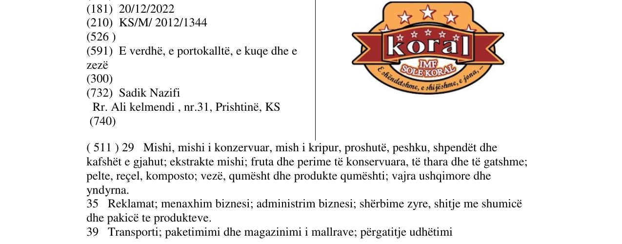 Zëri i markës koral në buletin