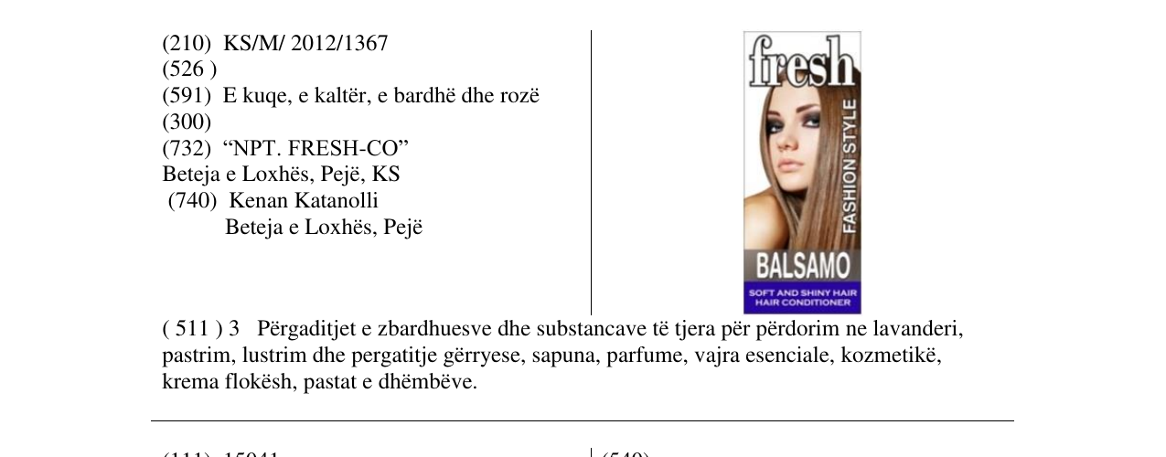 Zëri i markës fresh BALSANO në buletin