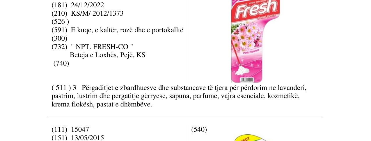 Zëri i markës Fresh në buletin