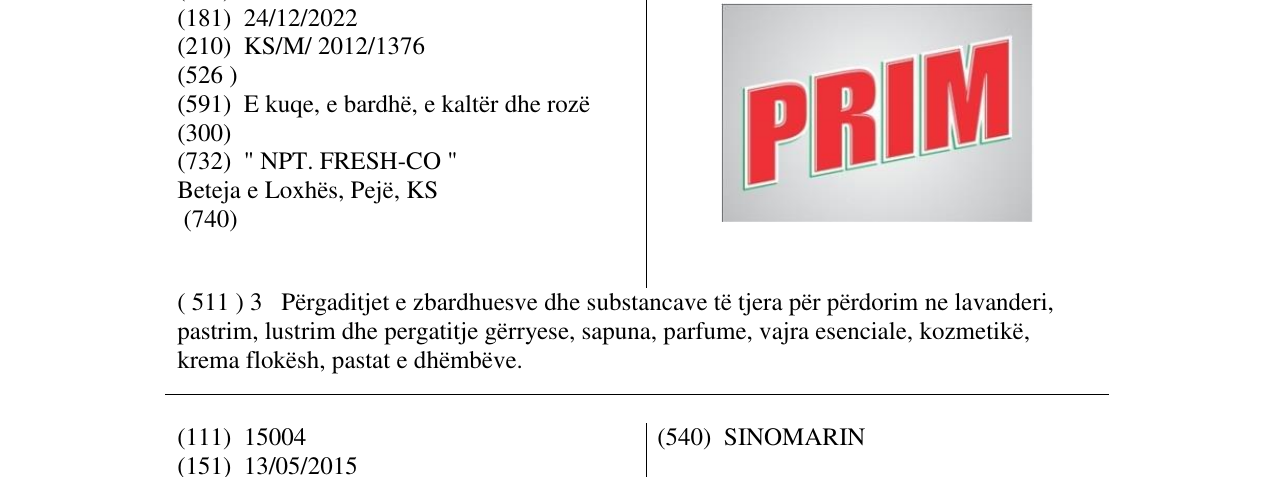 Zëri i markës PRIM në buletin