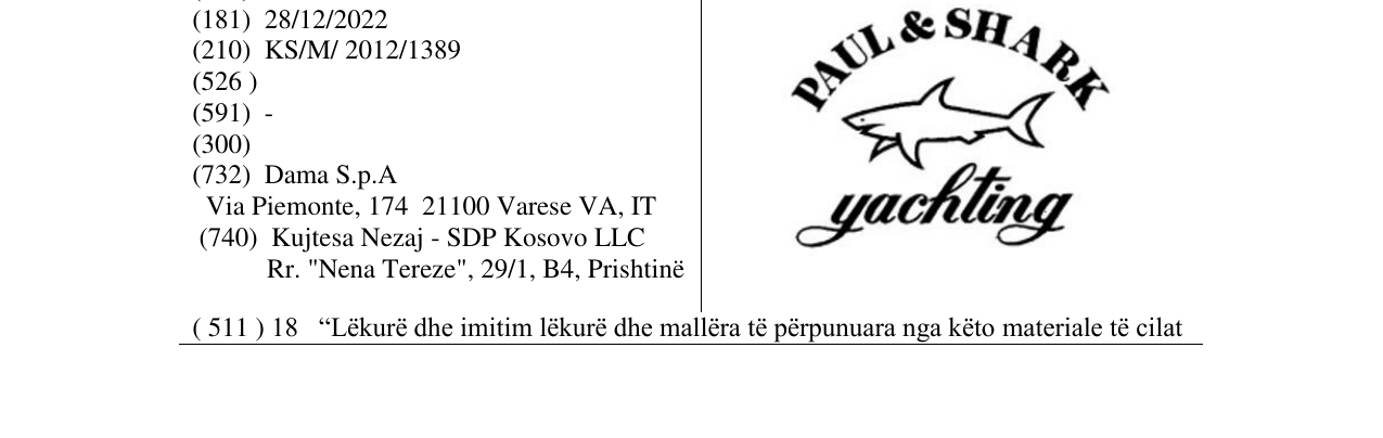 Zëri i markës PAUL & SHARK yachting në buletin