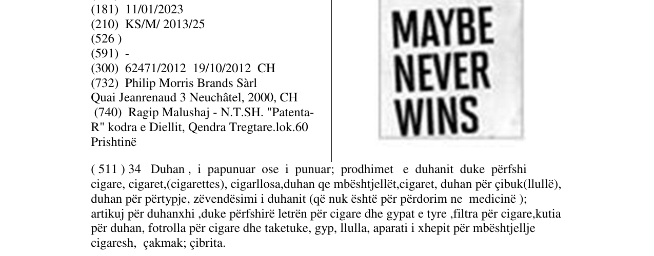 Zëri i markës Markë figurative në buletin