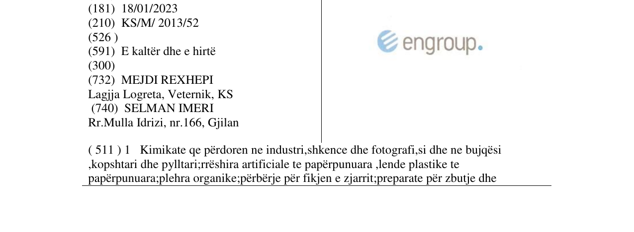 Zëri i markës Markë figurative në buletin