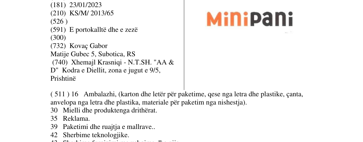 Zëri i markës Markë figurative në buletin