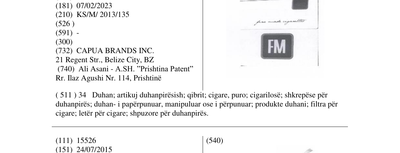 Zëri i markës Markë figurative në buletin