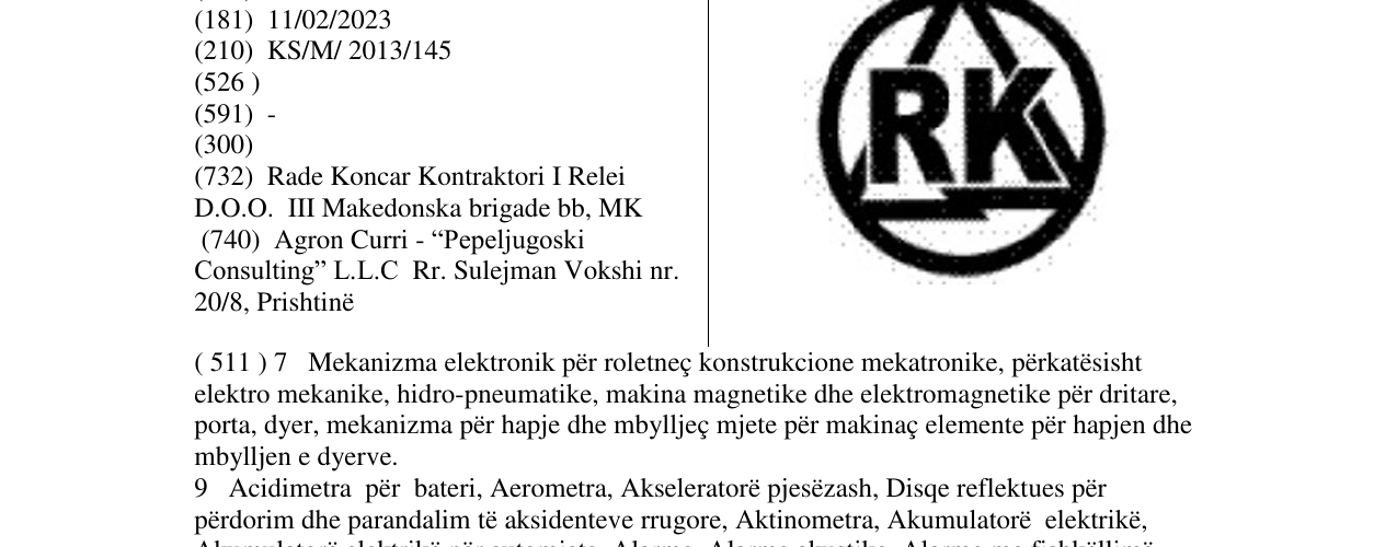 Zëri i markës RK në buletin