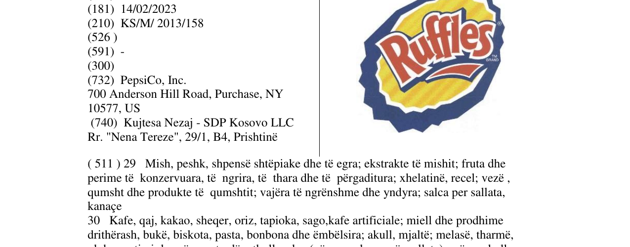 Zëri i markës Ruffles në buletin