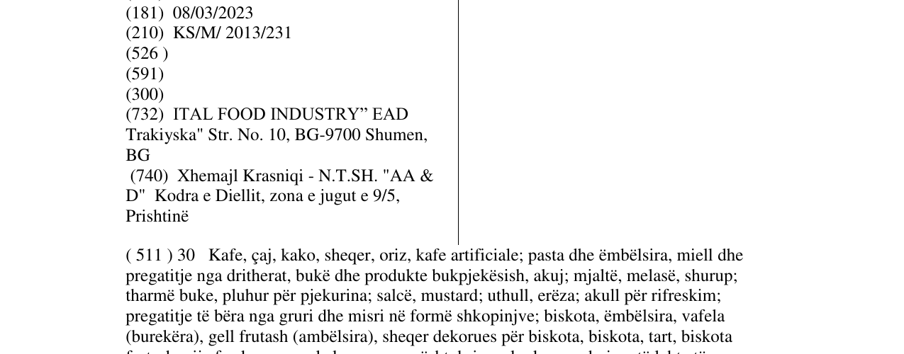 Zëri i markës KUBETI në buletin