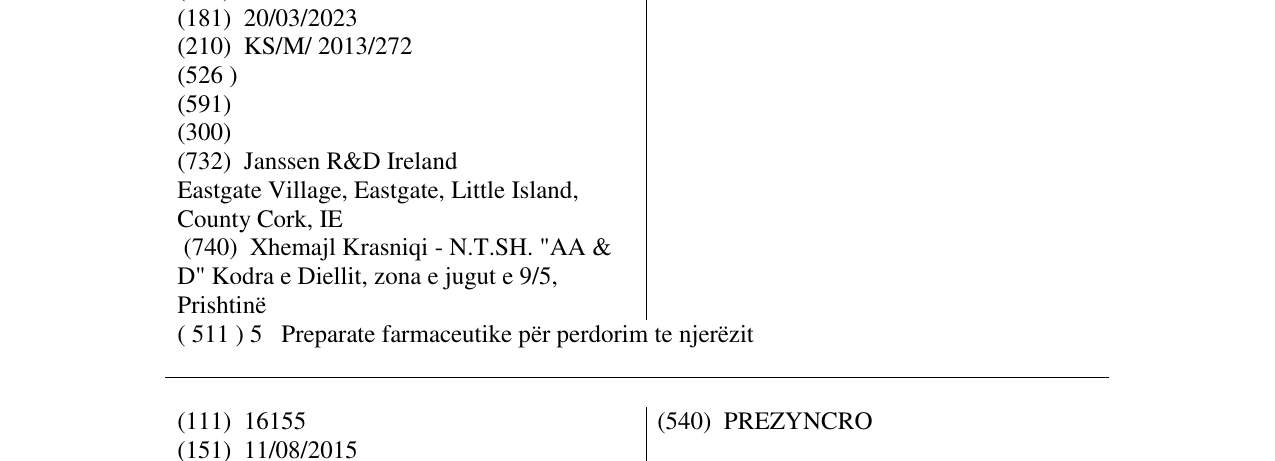 Zëri i markës PRECOBIZ në buletin