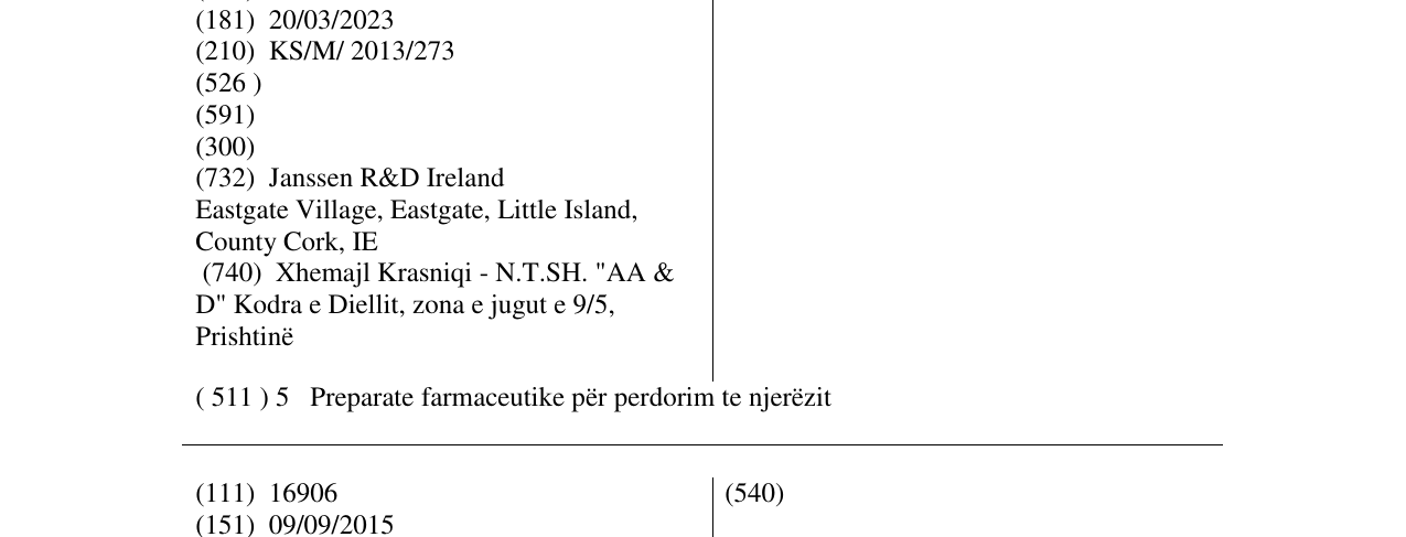 Zëri i markës PREZYNCRO në buletin