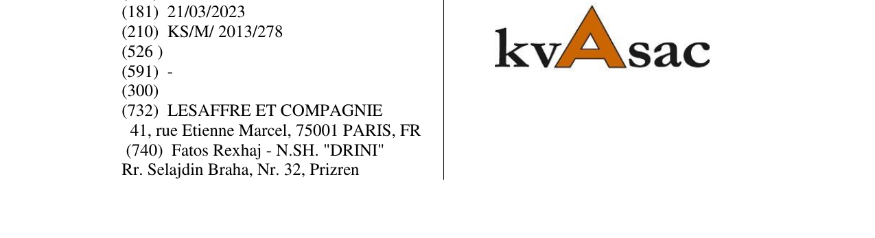 Zëri i markës kvAsac në buletin