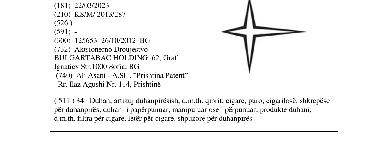 Zëri i markës Markë figurative në buletin