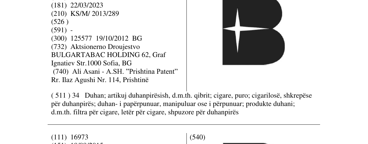 Zëri i markës B BULGARTABAC open to the future në buletin