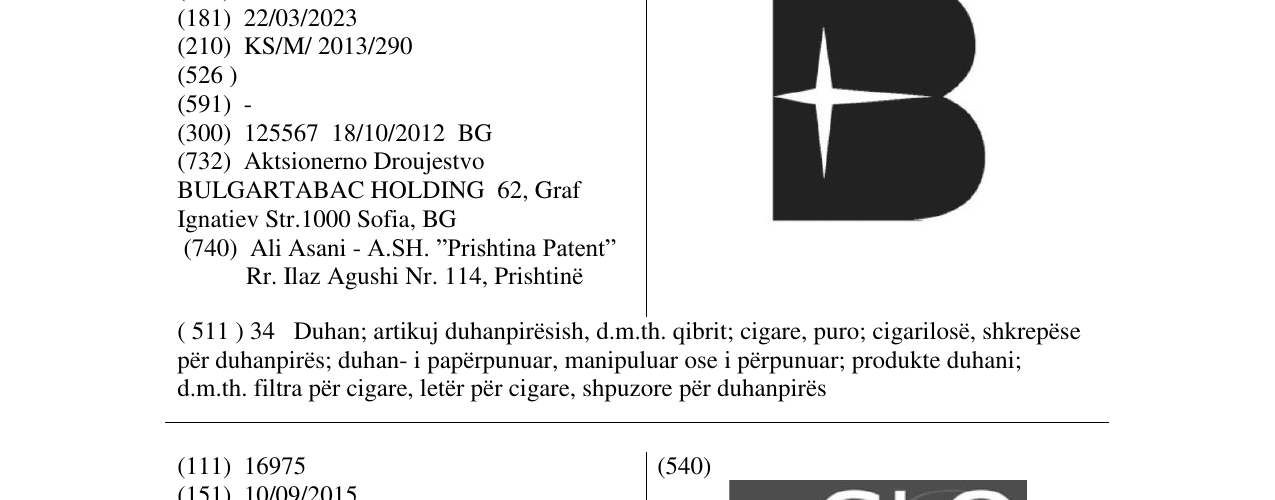 Zëri i markës Markë figurative në buletin