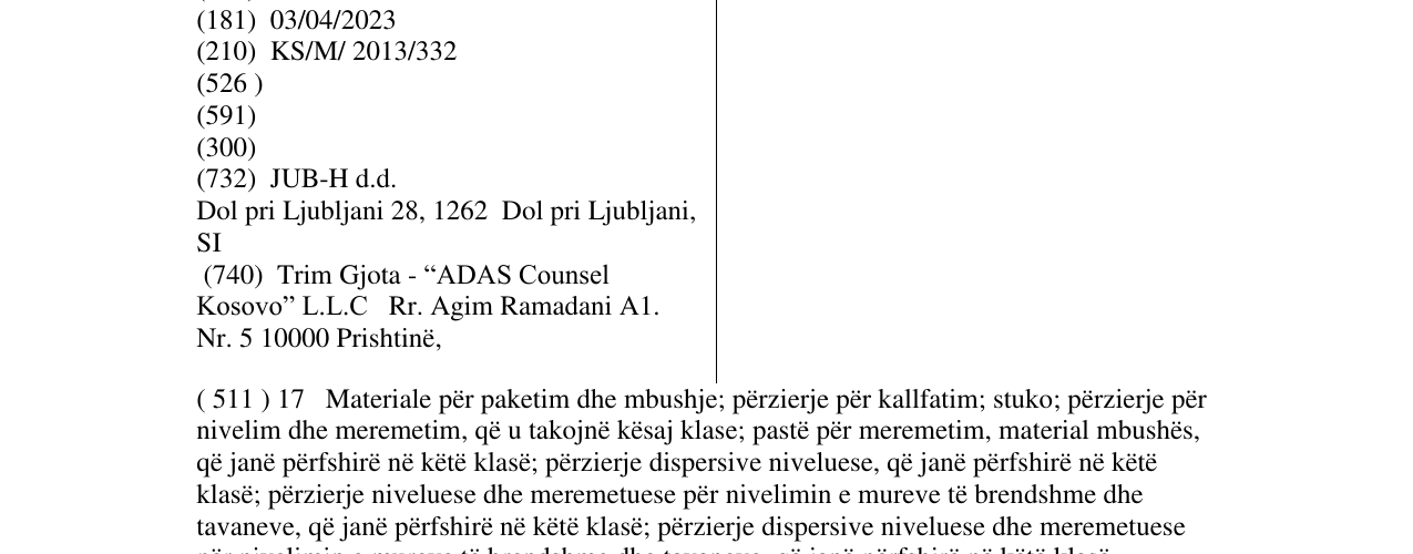 Zëri i markës JUBOLIN në buletin