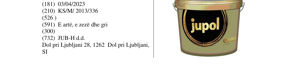 Zëri i markës jupol gold në buletin