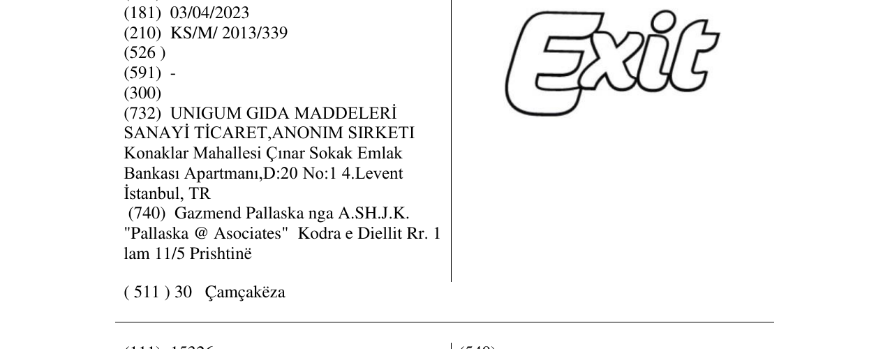 Zëri i markës Exit në buletin