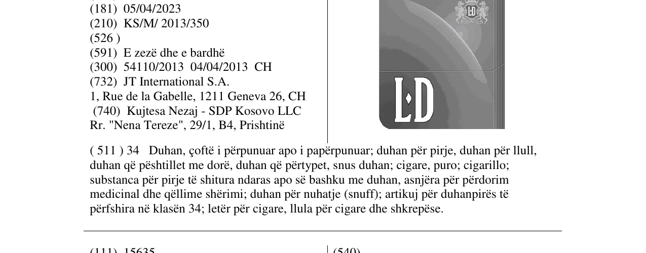 Zëri i markës Markë figurative në buletin