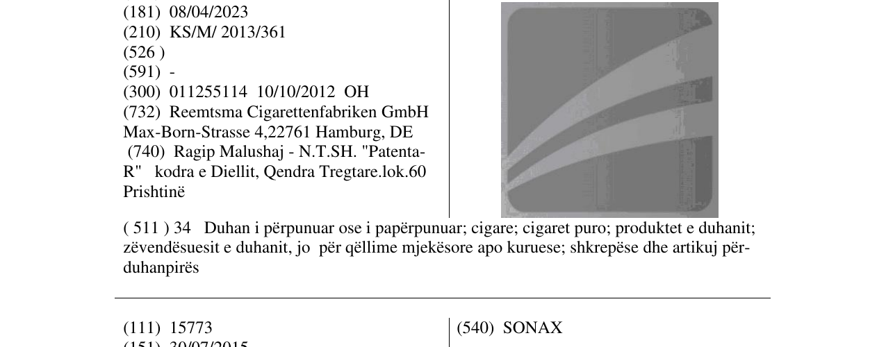 Zëri i markës Markë figurative në buletin