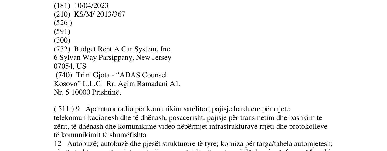 Zëri i markës BUDGET në buletin