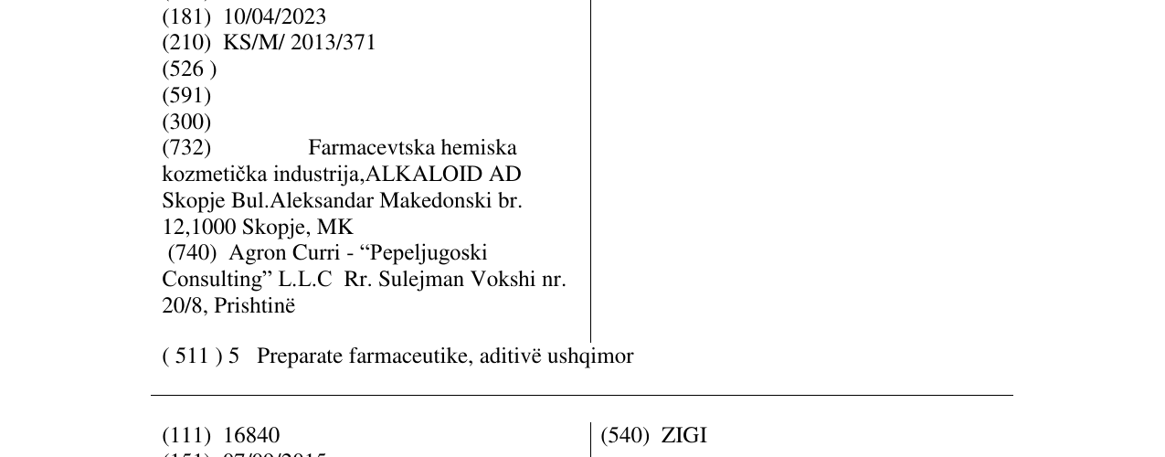 Zëri i markës Red OMEGA 3 në buletin