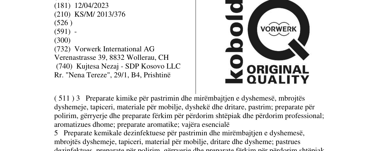 Zëri i markës kobold orginal QUALITY në buletin