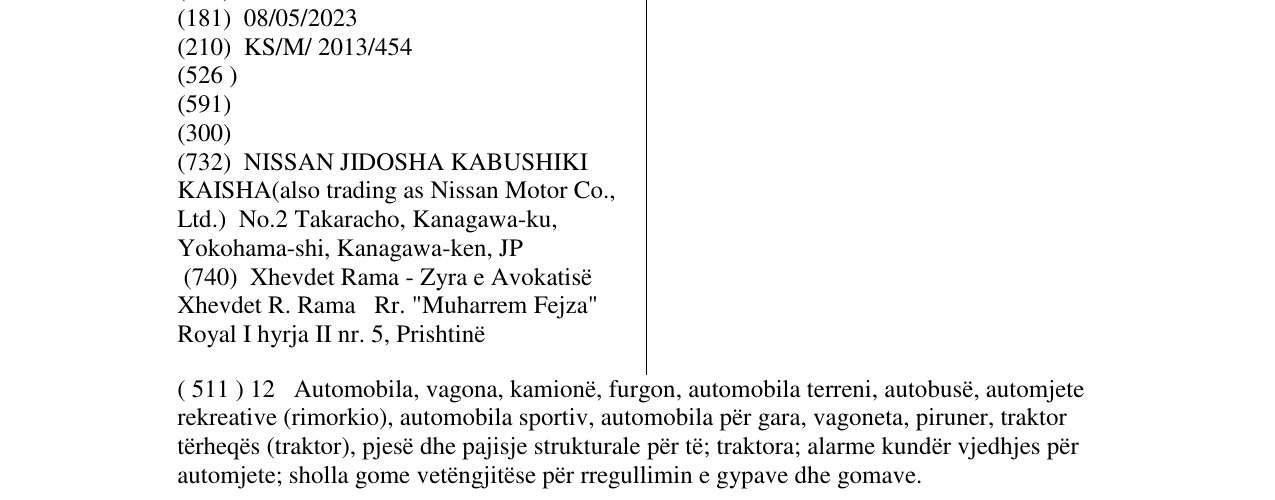 Zëri i markës SENTRA në buletin