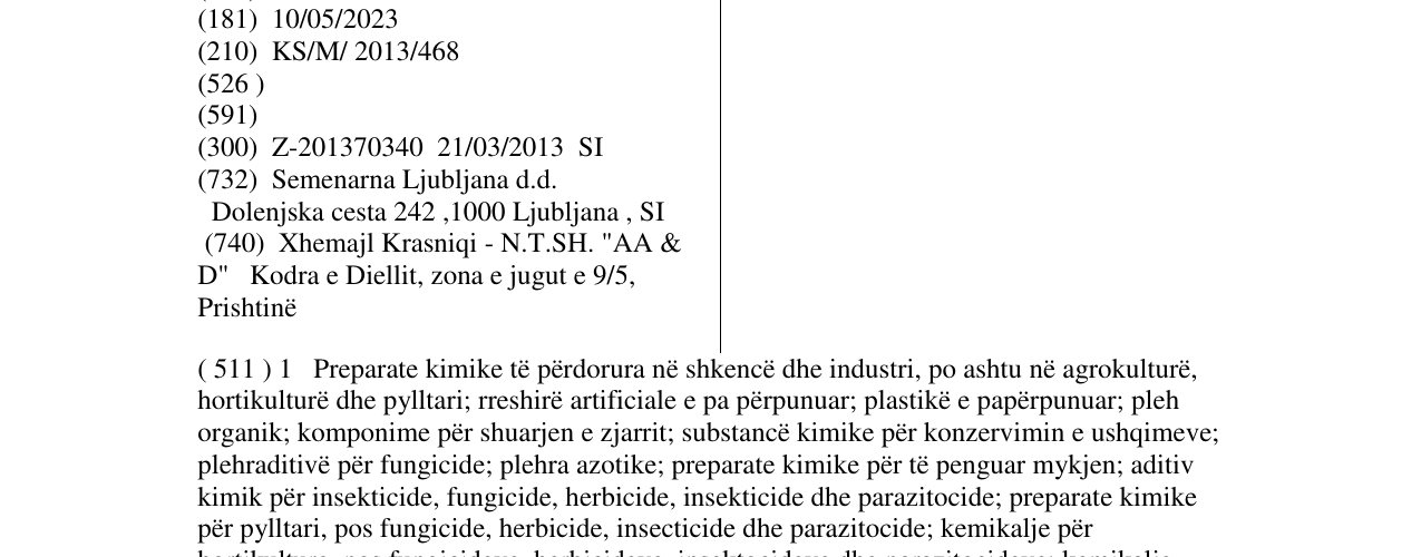 Zëri i markës VALENTIN në buletin