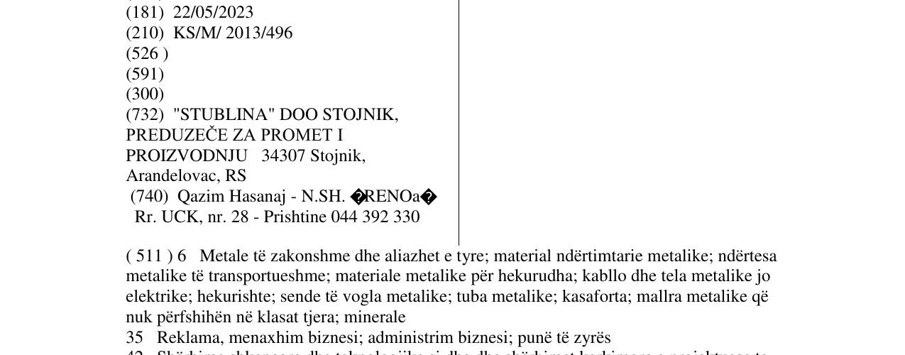 Zëri i markës stublina në buletin