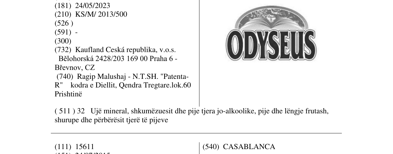 Zëri i markës ODYSEUS në buletin
