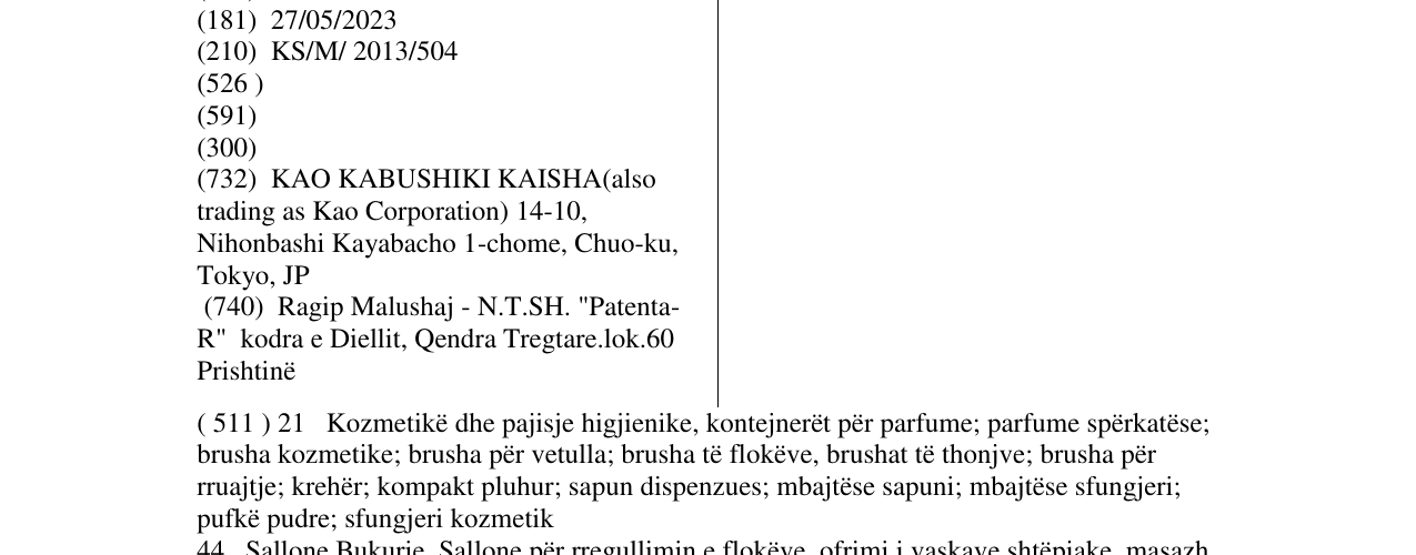 Zëri i markës SENSAI në buletin
