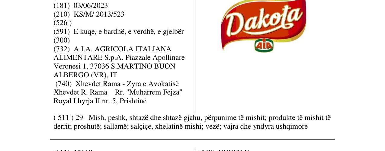 Zëri i markës Dakota në buletin