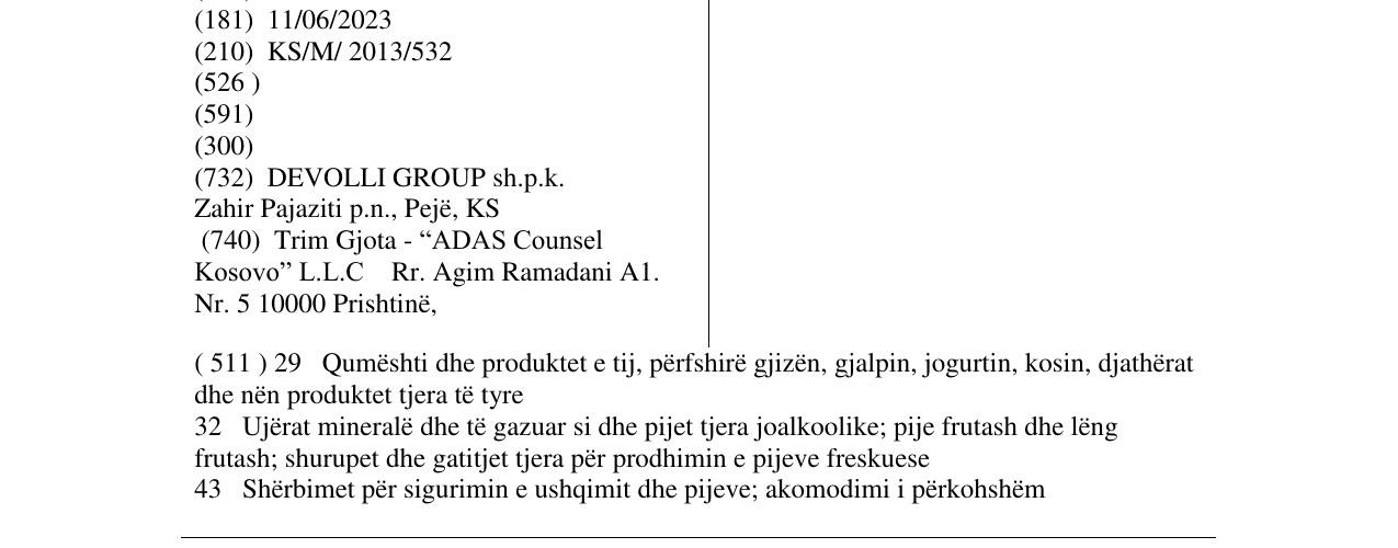 Zëri i markës Mu Vita në buletin