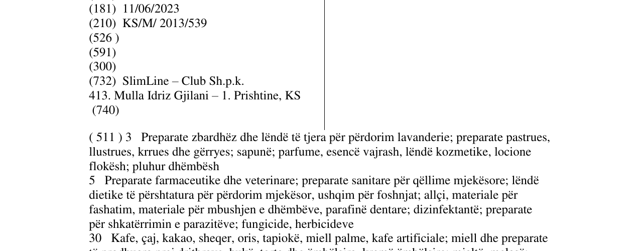 Zëri i markës Slim and Beauty Line në buletin