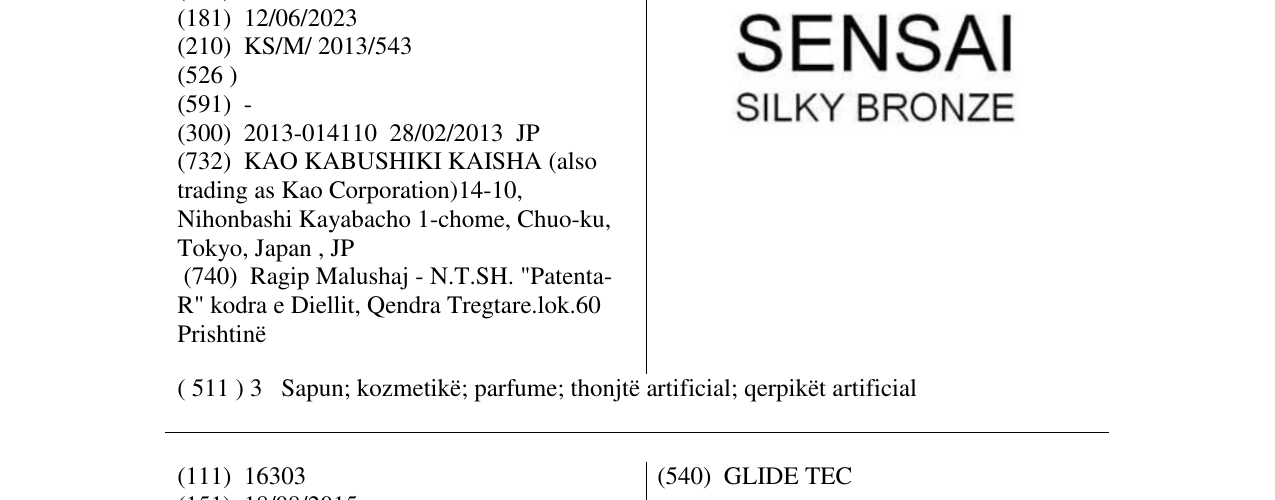 Zëri i markës SENSAI SILKY BRONZE në buletin