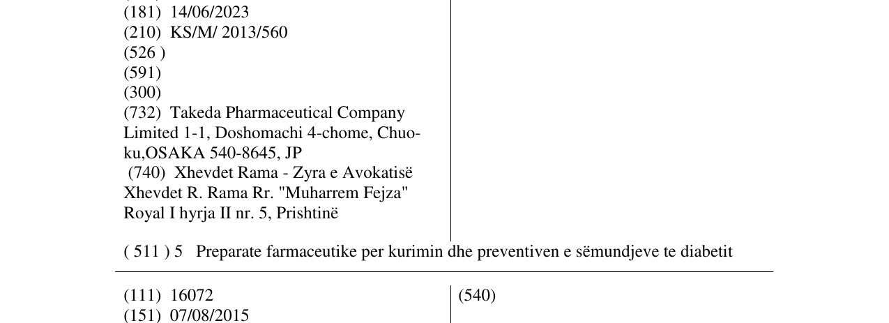 Zëri i markës EFYZAS në buletin