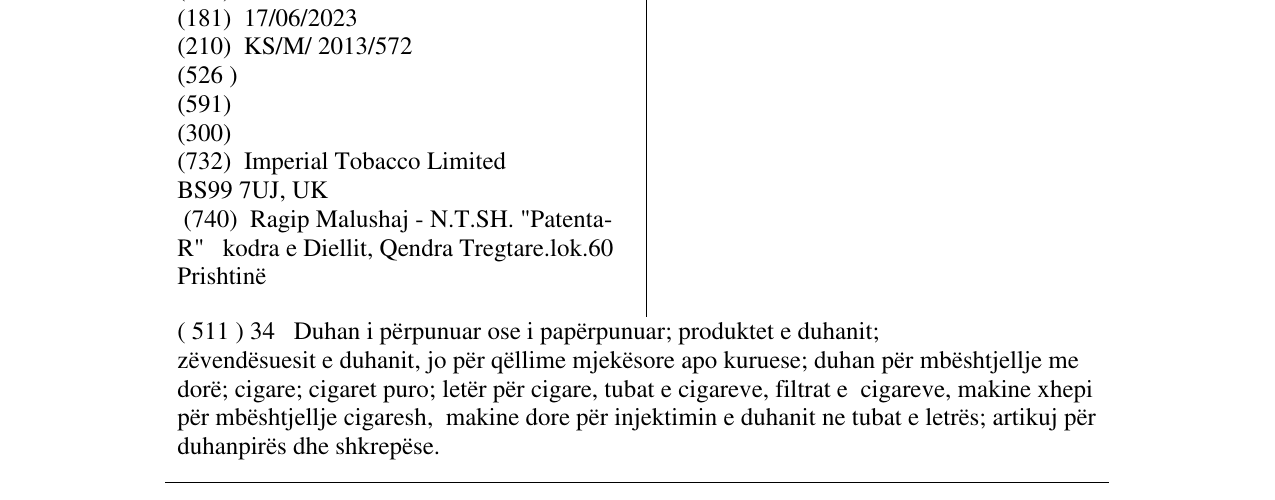 Zëri i markës GV në buletin