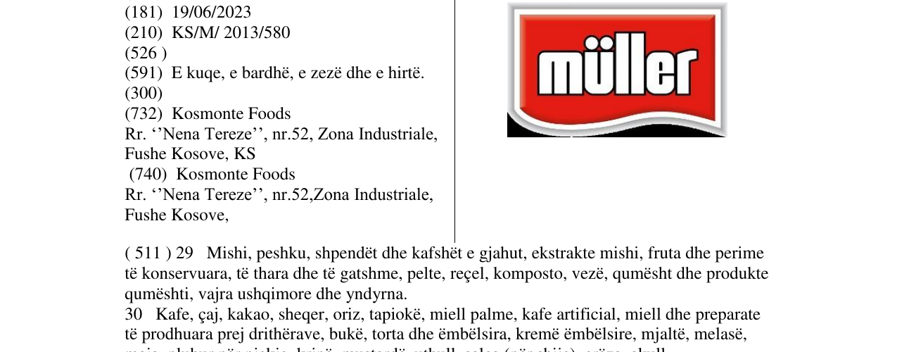 Zëri i markës muller në buletin