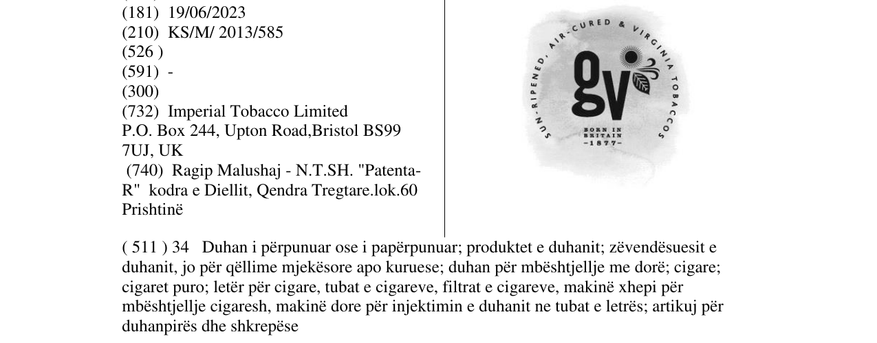 Zëri i markës gv në buletin