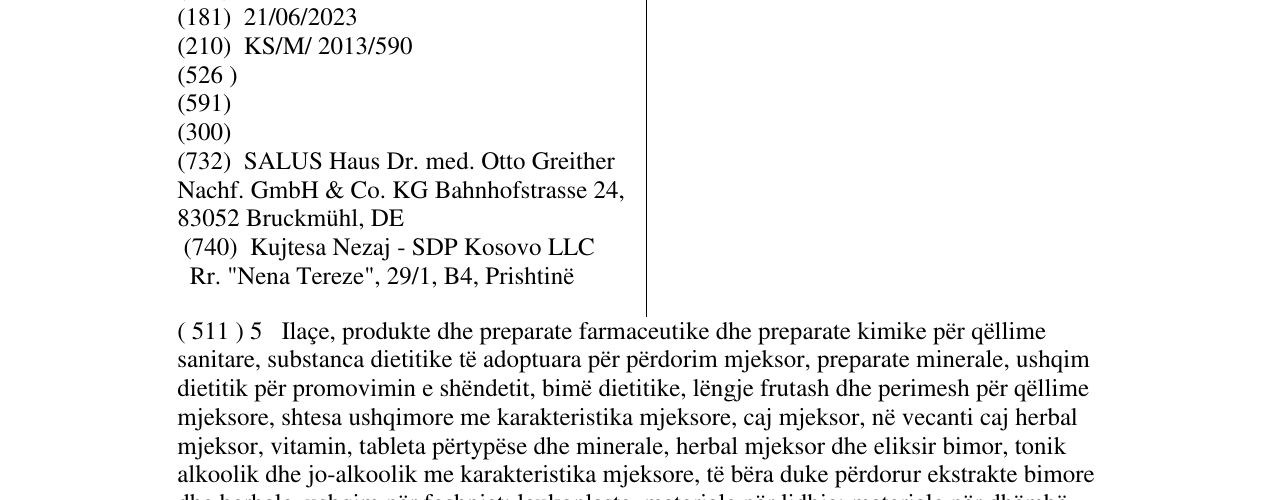 Zëri i markës Gallexier në buletin