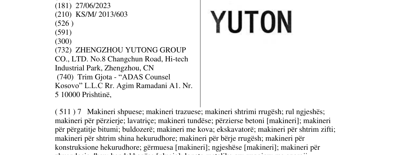 Zëri i markës YUTON në buletin