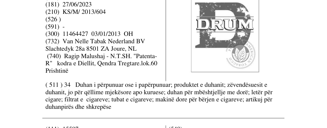 Zëri i markës DRUM në buletin