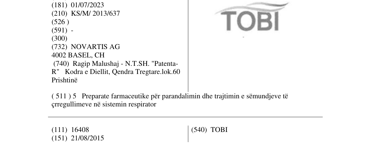 Zëri i markës TOBI në buletin