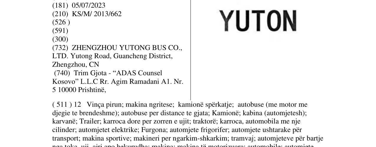 Zëri i markës YUTON në buletin