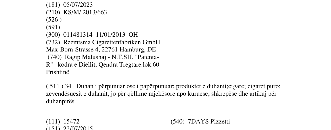 Zëri i markës TIME OUT në buletin