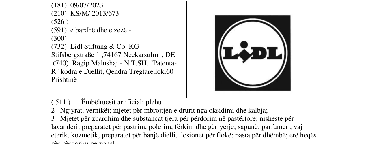 Zëri i markës LiDL në buletin