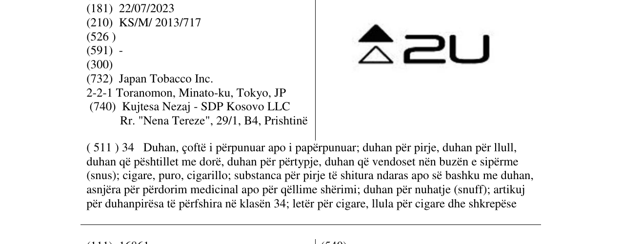 Zëri i markës 2 U në buletin